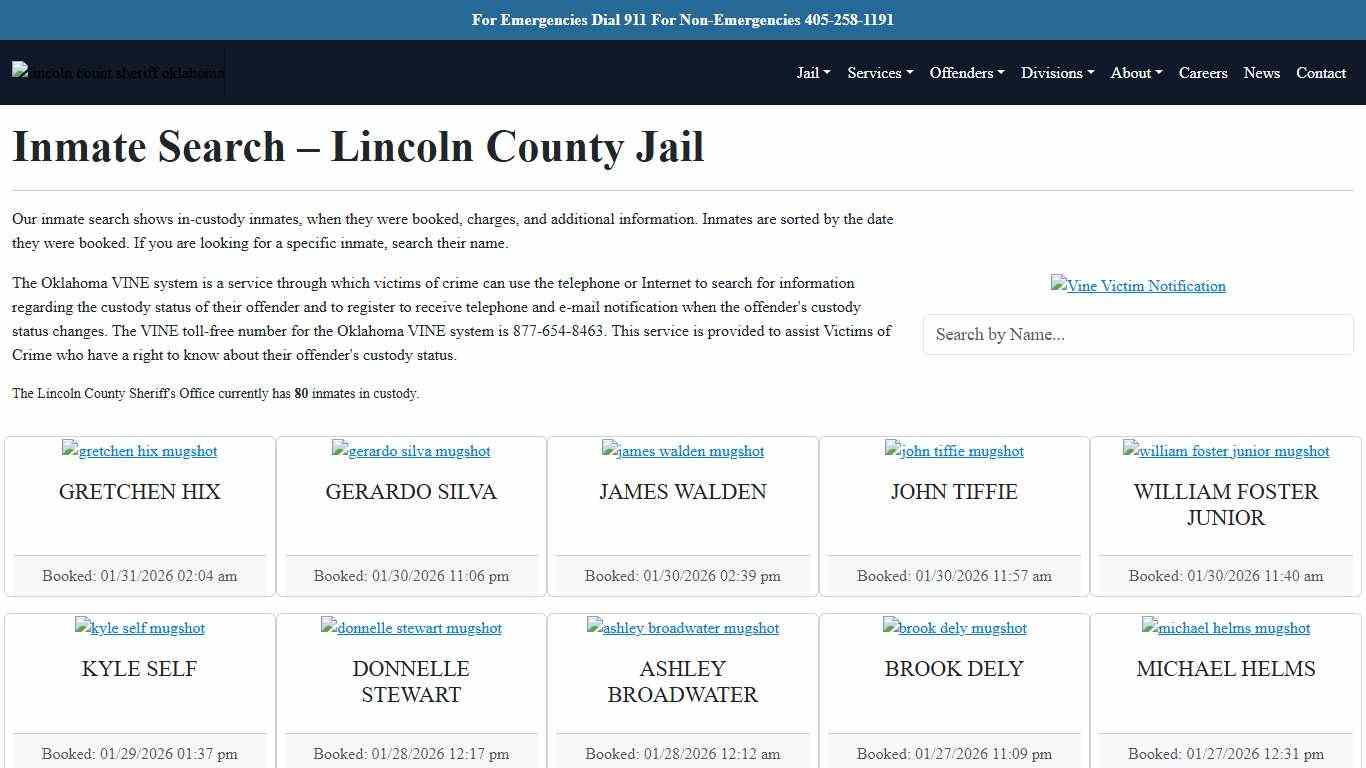 Inmate Search Lincoln County Sheriff's Office